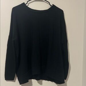 J Crew 100% Merino Wool Black Oversized Long Sleeve Sweater Size Small